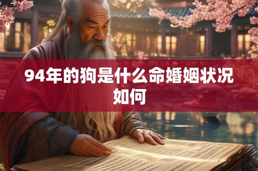 94年的狗是什么命婚姻状况如何