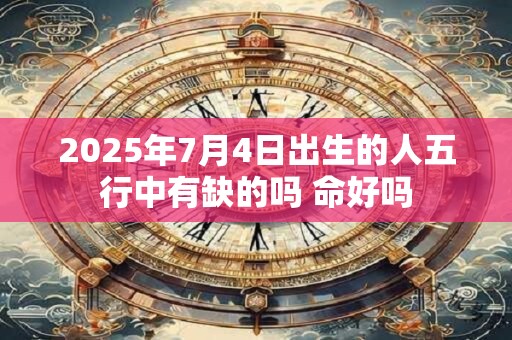 2025年7月4日出生的人五行中有缺的吗 命好吗