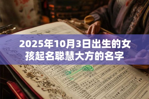 2025年10月3日出生的女孩起名聪慧大方的名字