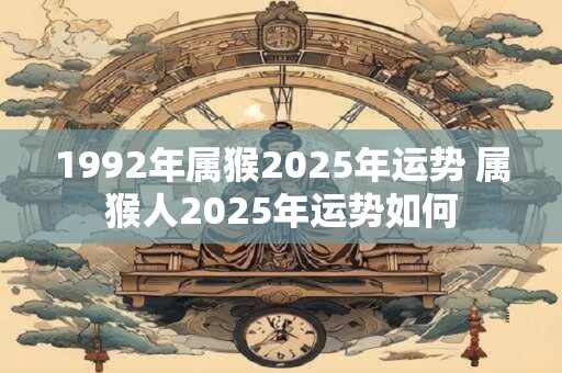 1992年属猴2025年运势 属猴人2025年运势如何