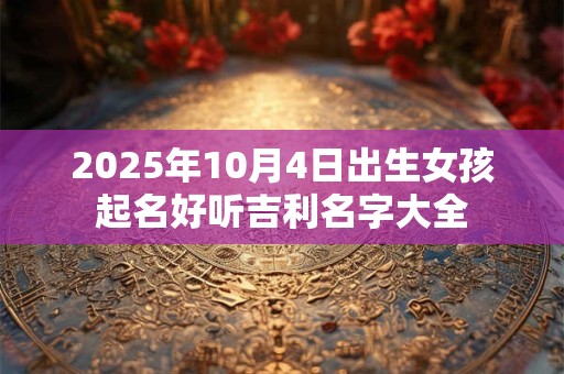 2025年10月4日出生女孩起名好听吉利名字大全