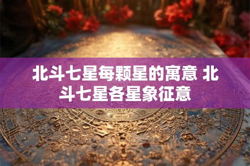 北斗七星每颗星的寓意 北斗七星各星象征意
