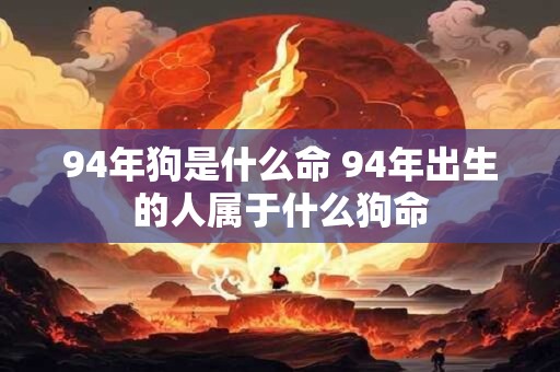 94年狗是什么命 94年出生的人属于什么狗命