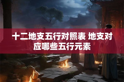 十二地支五行对照表 地支对应哪些五行元素
