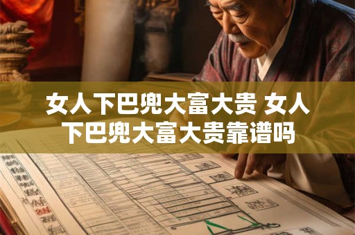 女人下巴兜大富大贵 女人下巴兜大富大贵靠谱吗
