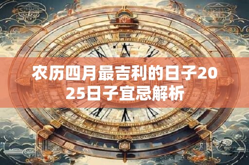 农历四月最吉利的日子2026日子宜忌解析