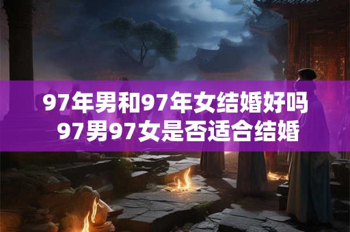 97年男和97年女结婚好吗 97男97女是否适合结婚