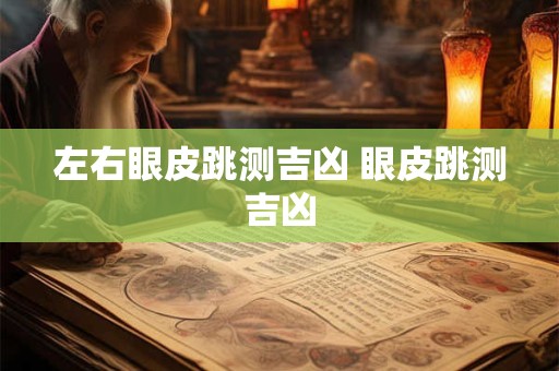 左右眼皮跳测吉凶 眼皮跳测吉凶