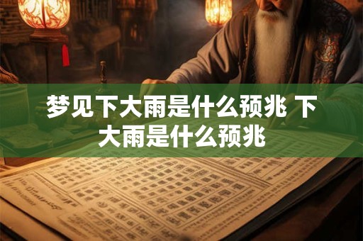 梦见下大雨是什么预兆 下大雨是什么预兆