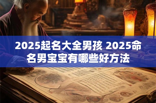 2025起名大全男孩 2025命名男宝宝有哪些好方法