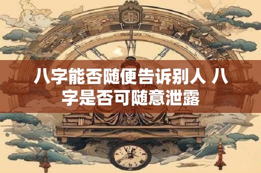 八字能否随便告诉别人 八字是否可随意泄露