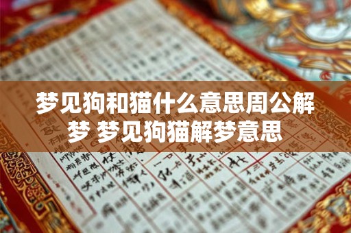 梦见狗和猫什么意思周公解梦 梦见狗猫解梦意思