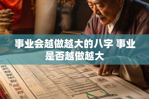 事业会越做越大的八字 事业是否越做越大