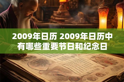 2009年日历 2009年日历中有哪些重要节日和纪念日