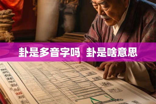 卦是多音字吗  卦是啥意思
