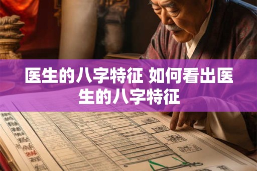 医生的八字特征 如何看出医生的八字特征