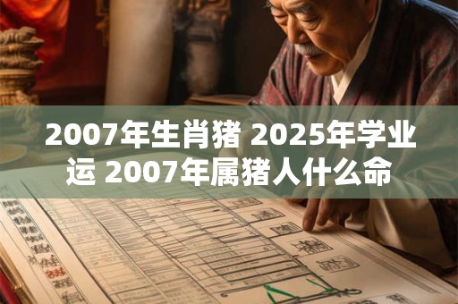 2007年生肖猪 2025年学业运 2007年属猪人什么命