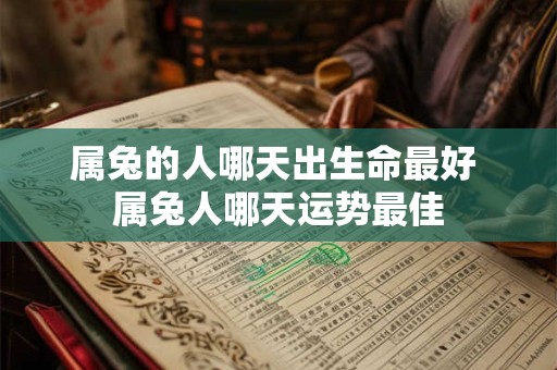 属兔的人哪天出生命最好 属兔人哪天运势最佳