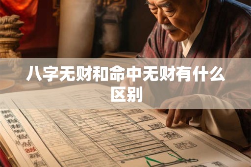 八字无财和命中无财有什么区别