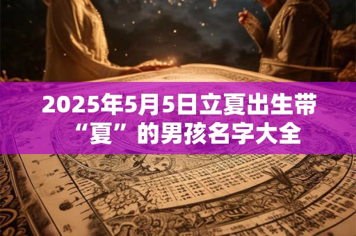 2025年5月5日立夏出生带“夏”的男孩名字大全
