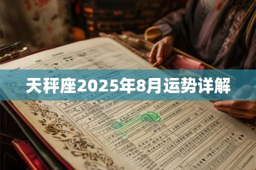 天秤座2025年8月运势详解