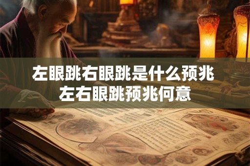 左眼跳右眼跳是什么预兆 左右眼跳预兆何意