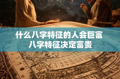 什么八字特征的人会巨富 八字特征决定富贵