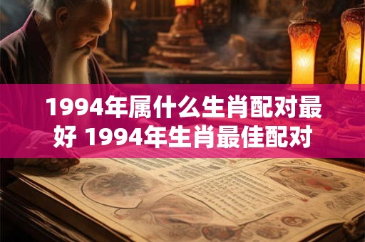 1994年属什么生肖配对最好 1994年生肖最佳配对