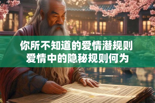 你所不知道的爱情潜规则 爱情中的隐秘规则何为