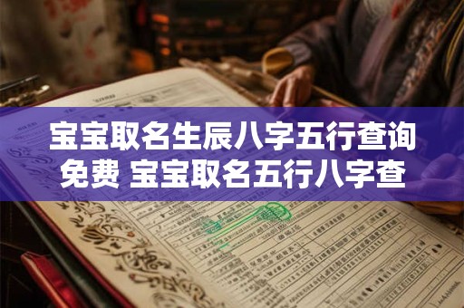 宝宝取名生辰八字五行查询免费 宝宝取名五行八字查询免费