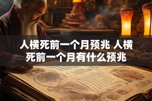 人横死前一个月预兆 人横死前一个月有什么预兆