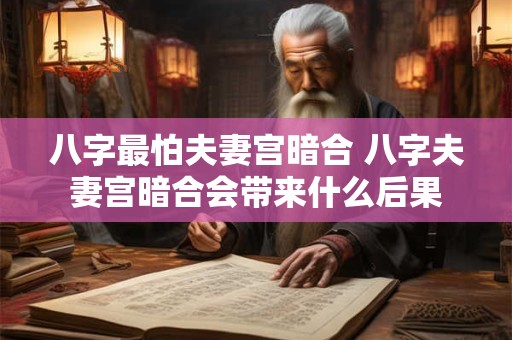 八字最怕夫妻宫暗合 八字夫妻宫暗合会带来什么后果