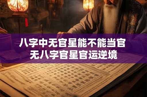 八字中无官星能不能当官 无八字官星官运逆境
