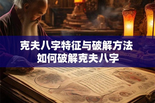 克夫八字特征与破解方法 如何破解克夫八字