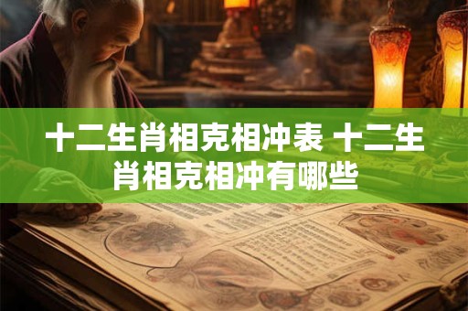 十二生肖相克相冲表 十二生肖相克相冲有哪些