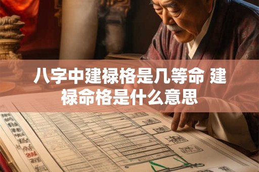八字中建禄格是几等命 建禄命格是什么意思