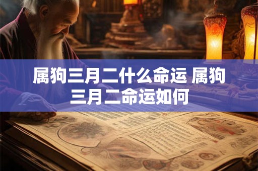 属狗三月二什么命运 属狗三月二命运如何