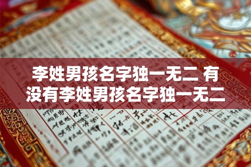 李姓男孩名字独一无二 有没有李姓男孩名字独一无二的推荐