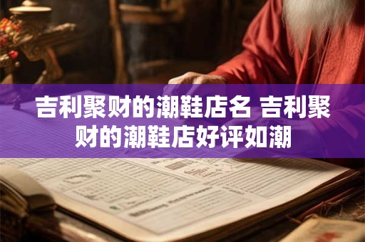 吉利聚财的潮鞋店名 吉利聚财的潮鞋店好评如潮