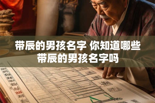 带辰的男孩名字 你知道哪些带辰的男孩名字吗