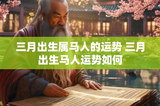 三月出生属马人的运势 三月出生马人运势如何