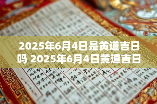 2025年6月4日是黄道吉日吗 2025年6月4日黄道吉日