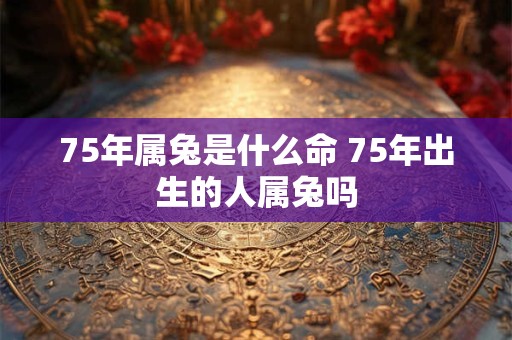 75年属兔是什么命 75年出生的人属兔吗