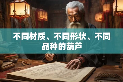 不同材质、不同形状、不同品种的葫芦