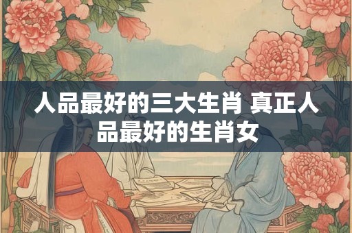 人品最好的三大生肖 真正人品最好的生肖女
