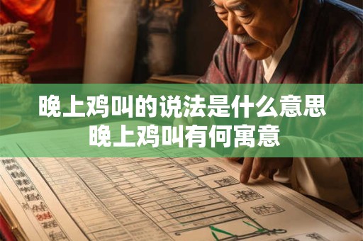 晚上鸡叫的说法是什么意思 晚上鸡叫有何寓意