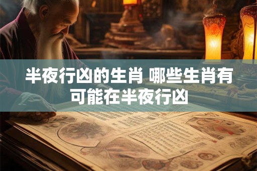 半夜行凶的生肖 哪些生肖有可能在半夜行凶