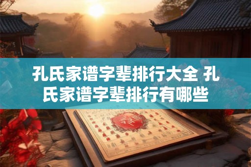 孔氏家谱字辈排行大全 孔氏家谱字辈排行有哪些