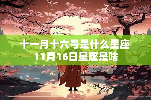 十一月十六号是什么星座 11月16日星座是啥