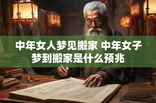 中年女人梦见搬家 中年女子梦到搬家是什么预兆